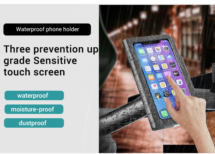 ODM ABS Waterproof Motorcycle Phone Holder Adjustable Height Dustproof Flexible Stand for Riding Car Shower Desk 4-7 Inch Holder detail