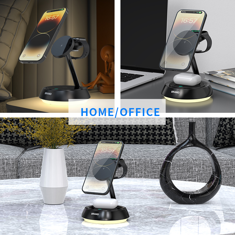 Best Selling Multifunctional Magnetic Phone Holder 3 in 1 Wireless Charger Stand for IPhone product view