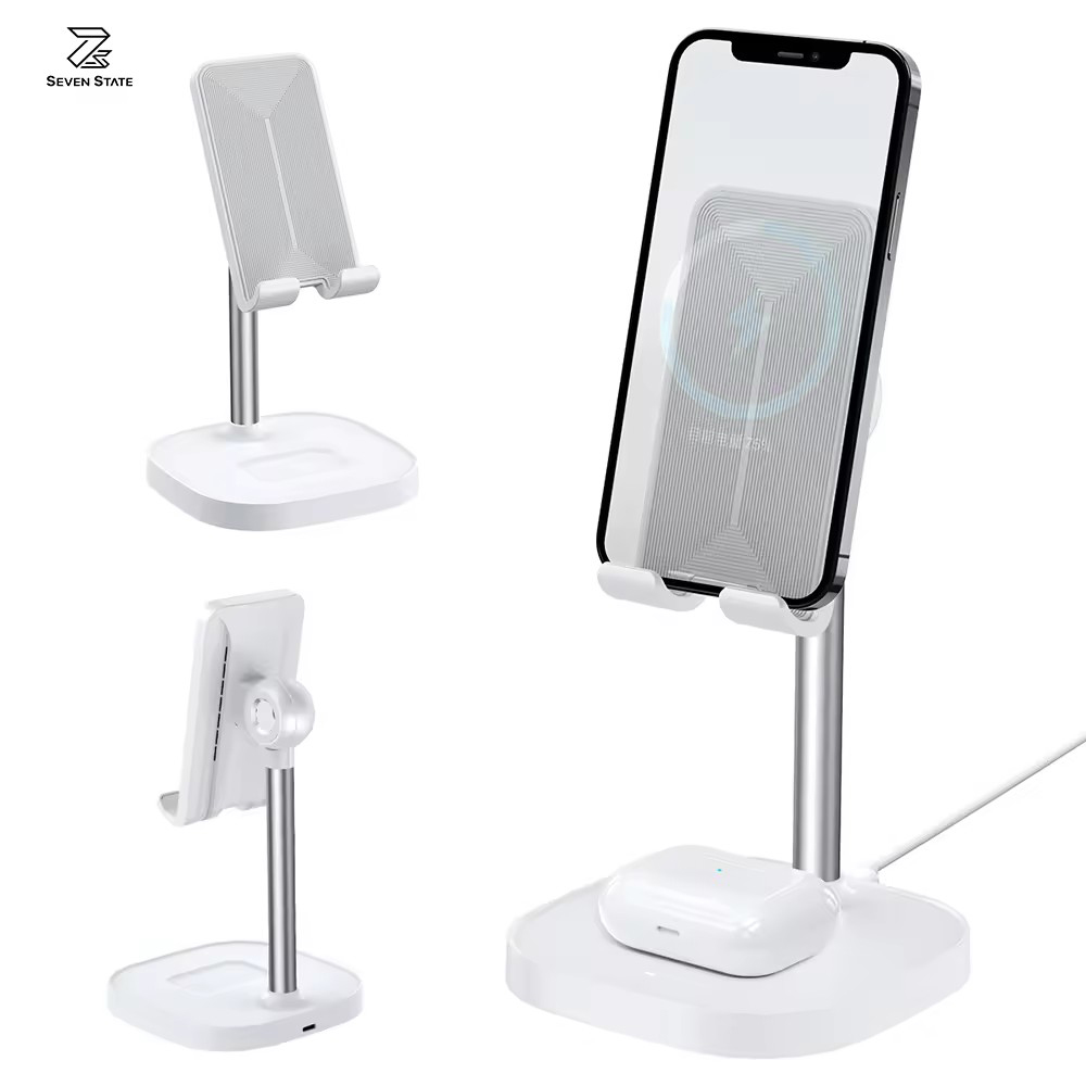 Desktop Wireless Charger Phone Stand,15W Multifunction Charger for Cell Phone Earphone Watch Wireless Charger