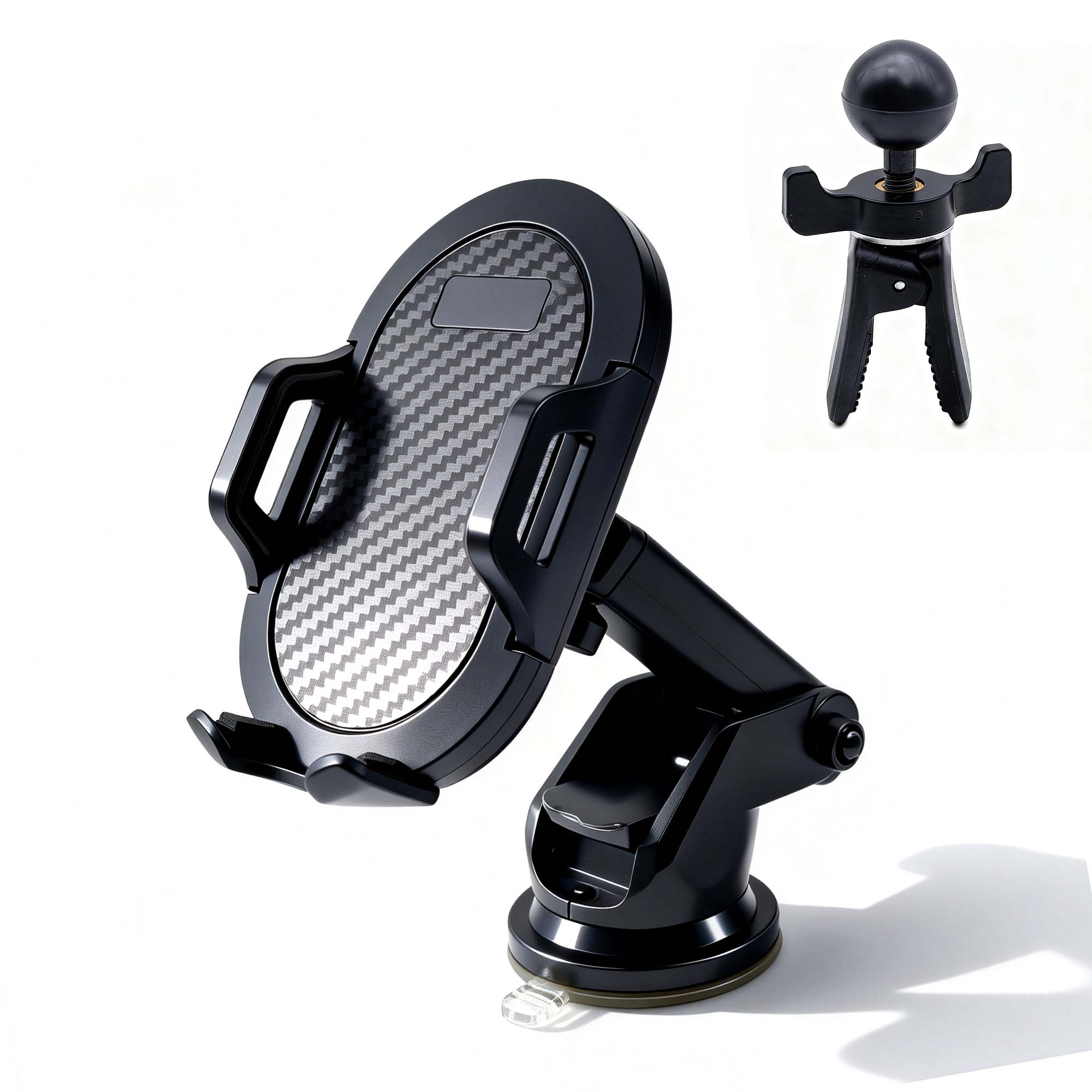3-in-1 Adjustable Height Rotatable Phone Holder Telescopic Arm Air Vent Mount Sturdy Secure Hands-Free Stand car phone holder