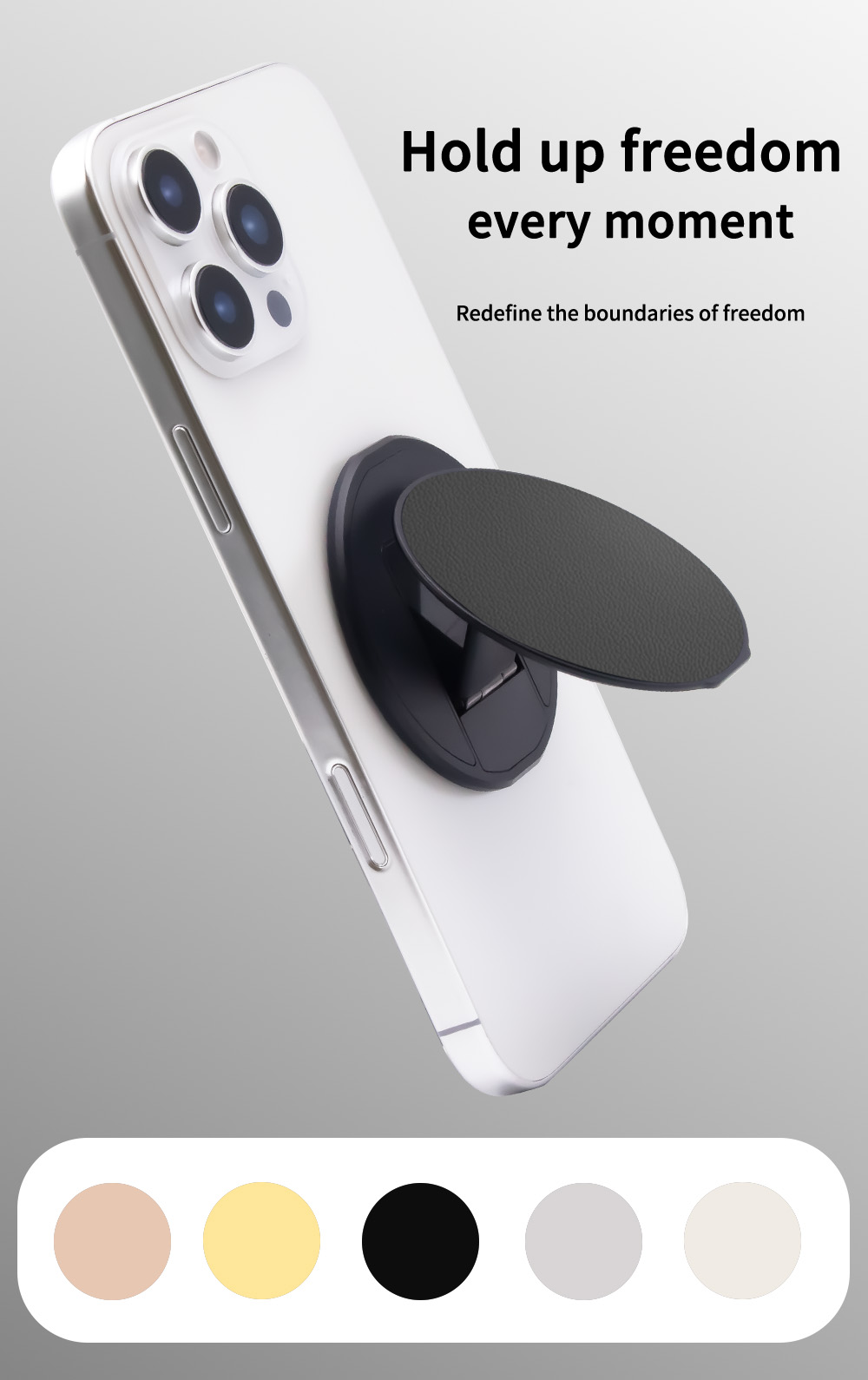 Portable Magnetic Phone Grip Stand Foldable Metal Kickstand Ring Holder in Stock Wholesale OEM detail
