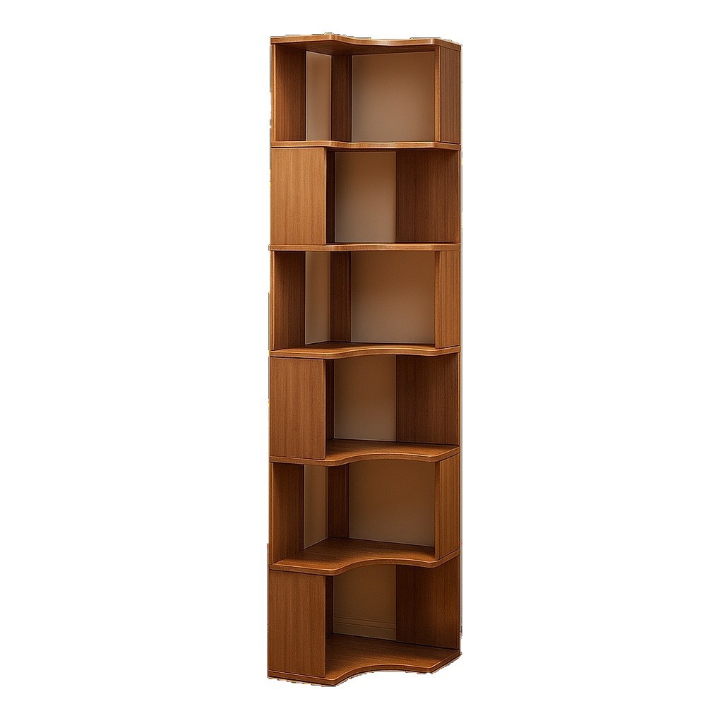 Wood Standing Five-Tier Corner Storage Rack Bookshelf Desktop Floor Simple Small Household Living Room Bedroom Storage Cabinet product view