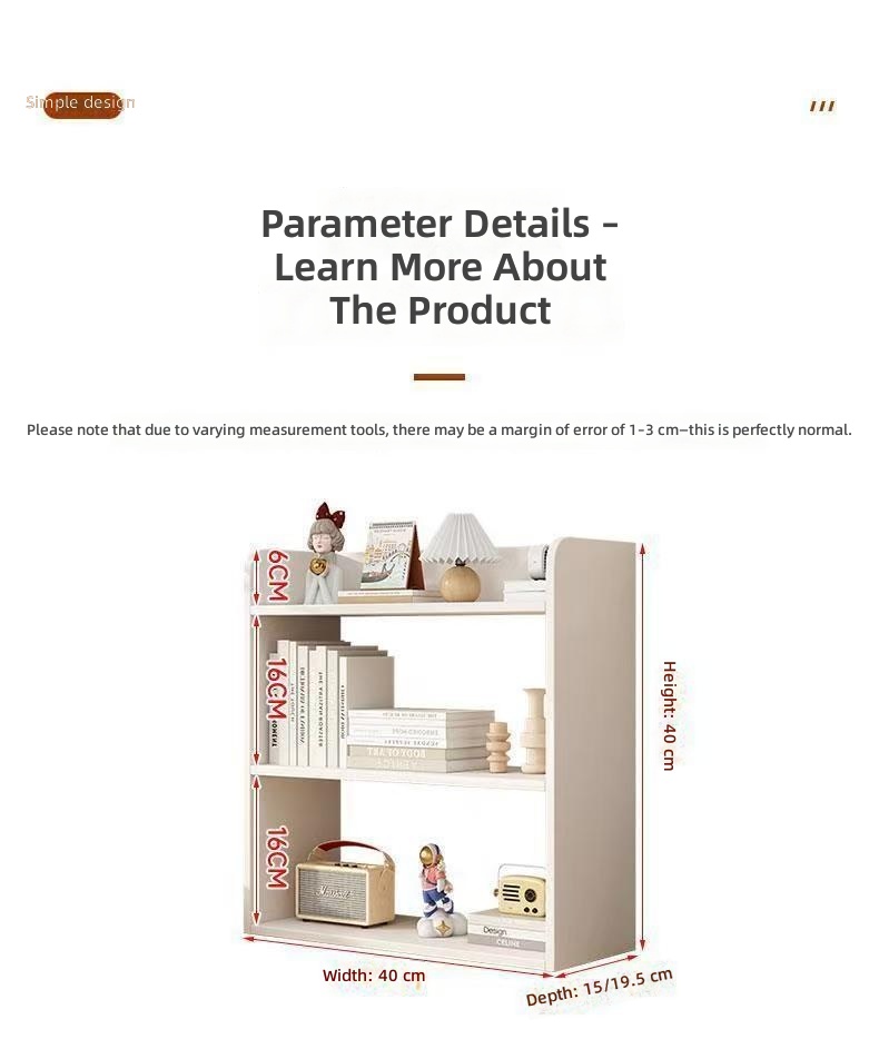 New Desktop Shelf Kitchen Bedroom Living Room Storage Bookshelf detail