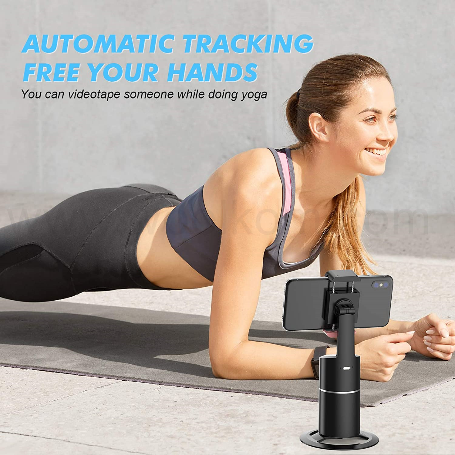 AI Face Tracking Cell Phone Stand Desktop Phone Holder Dock with 360 Rotate Smart Object Track Camera Cradle for iPhone Android product view