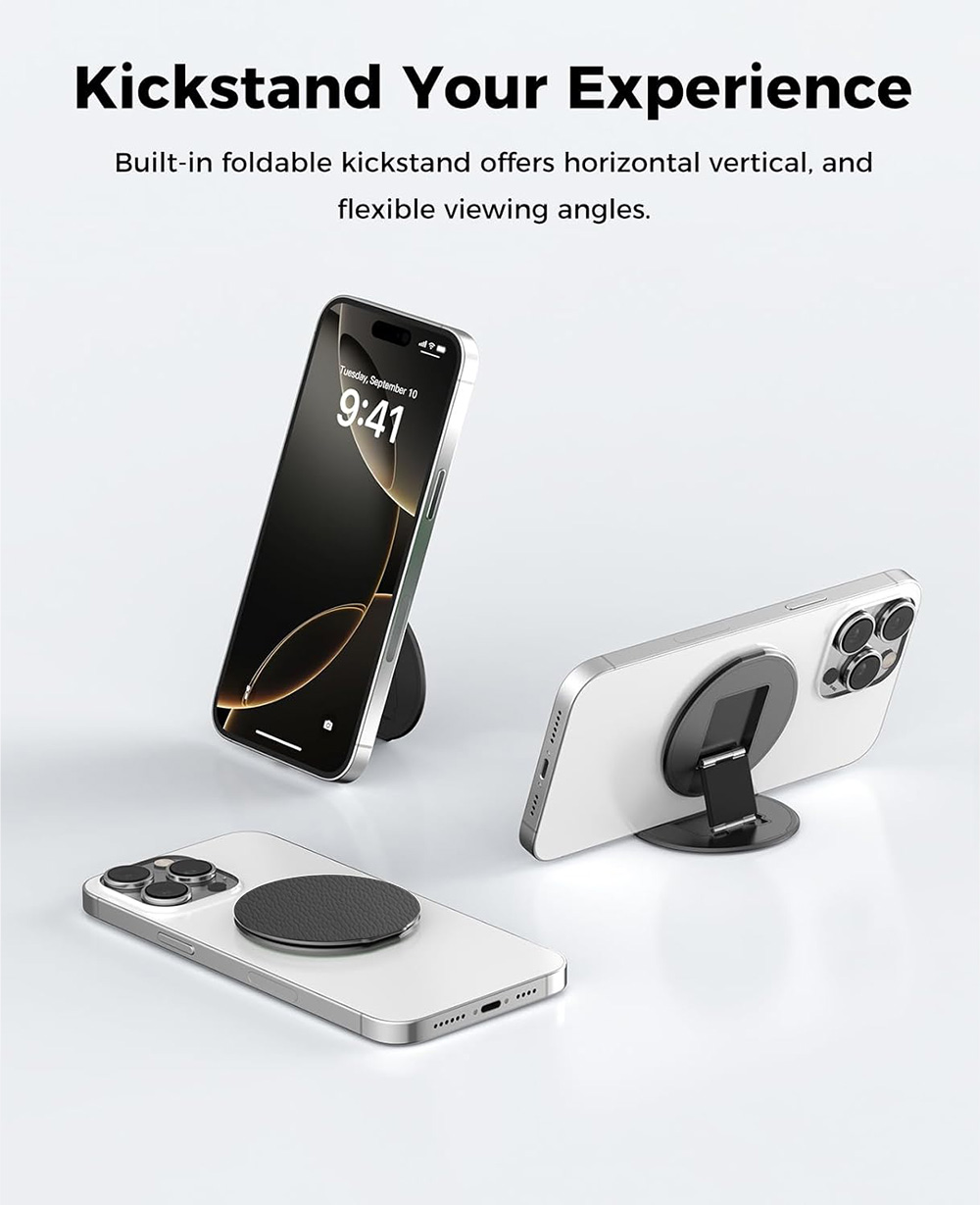 Portable Magnetic Phone Grip Stand Foldable Metal Kickstand Ring Holder in Stock Wholesale OEM detail