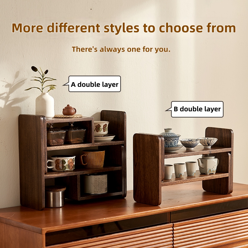 Solid Wood Standing Type Storage Rack Modern Coffee & Dining Table Cup Holder Desktop Bookshelf product view