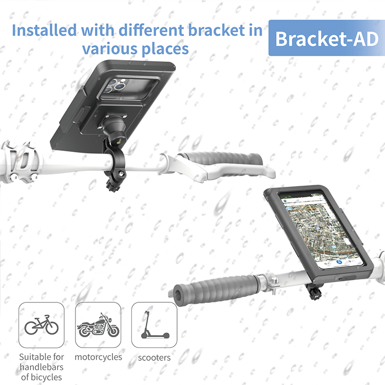 ODIER ODM Portable ABS Phone Holder Waterproof Motorbike Car Cellphone Stand Electric Motor Bicycles Compatible Box Packaging detail