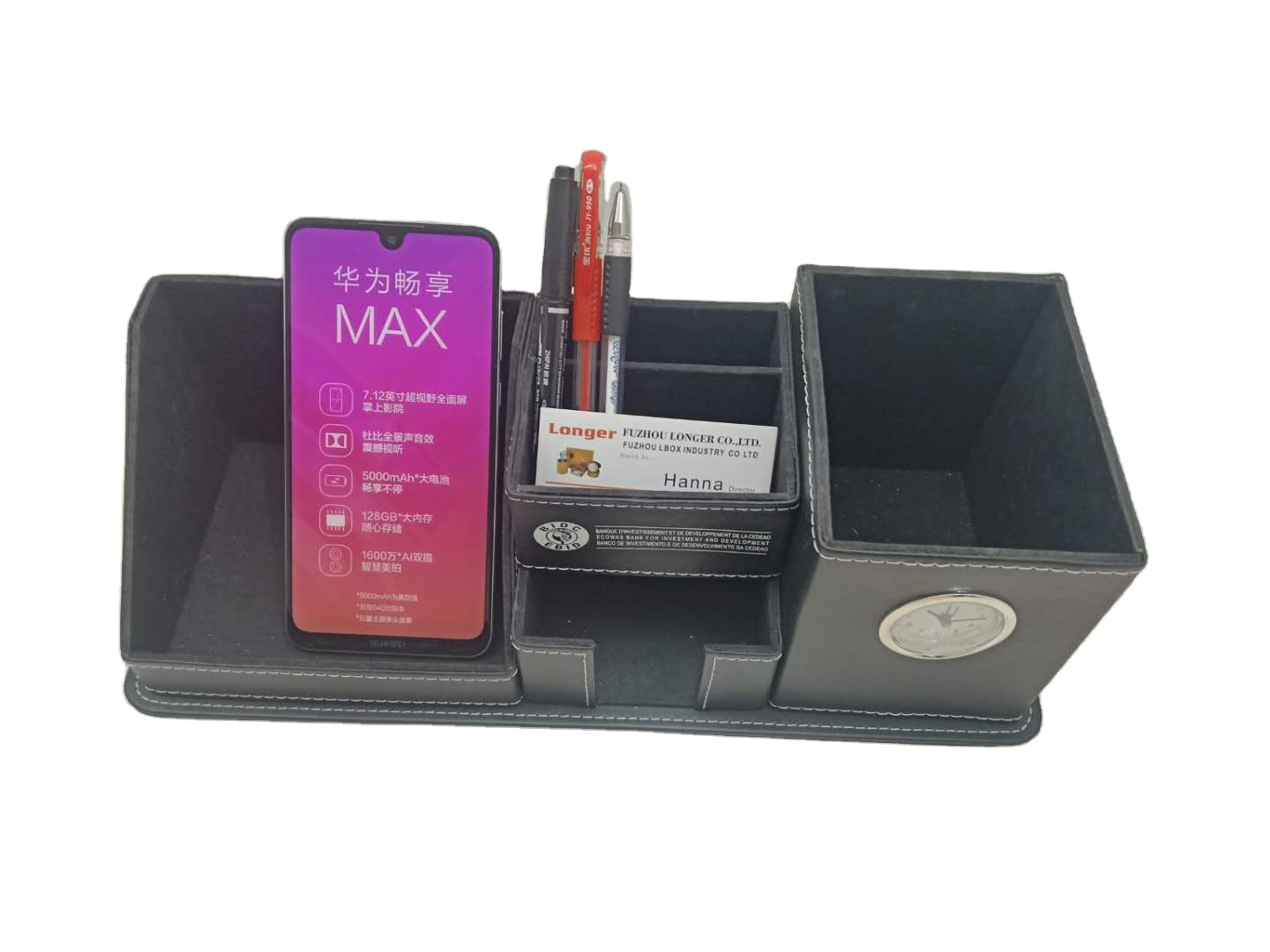 LG-B050 Classic Design Leather Made Multi-functional Pen Desk Holder Organizer Foldable Detachable Design High Quality Office product view