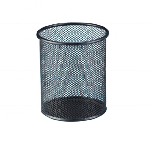 Office Durable  Desk Stationary Accessories  Custom Round Metal Mesh Pen Stand Holder product view