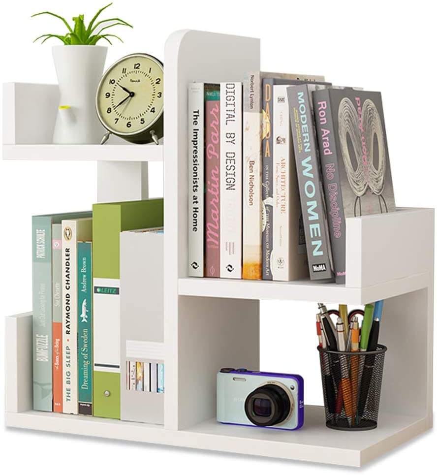 White Home Kitchen Display Bookcase Cabinet Rack Furniture for Home Office Study Livingroom Desktop Book Shelf
