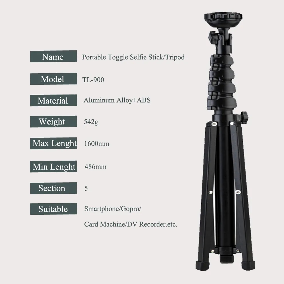 Fotopro Heavy Duty Extendable Tripod Stand Selfie Stick Tripod With Remote Control for Phone detail