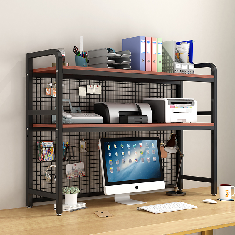 Custom Desktop Bookshelf With Grid Storage Shelves Desktop Multilayer Shelves Student Computer Desk Rack Bookcase product view