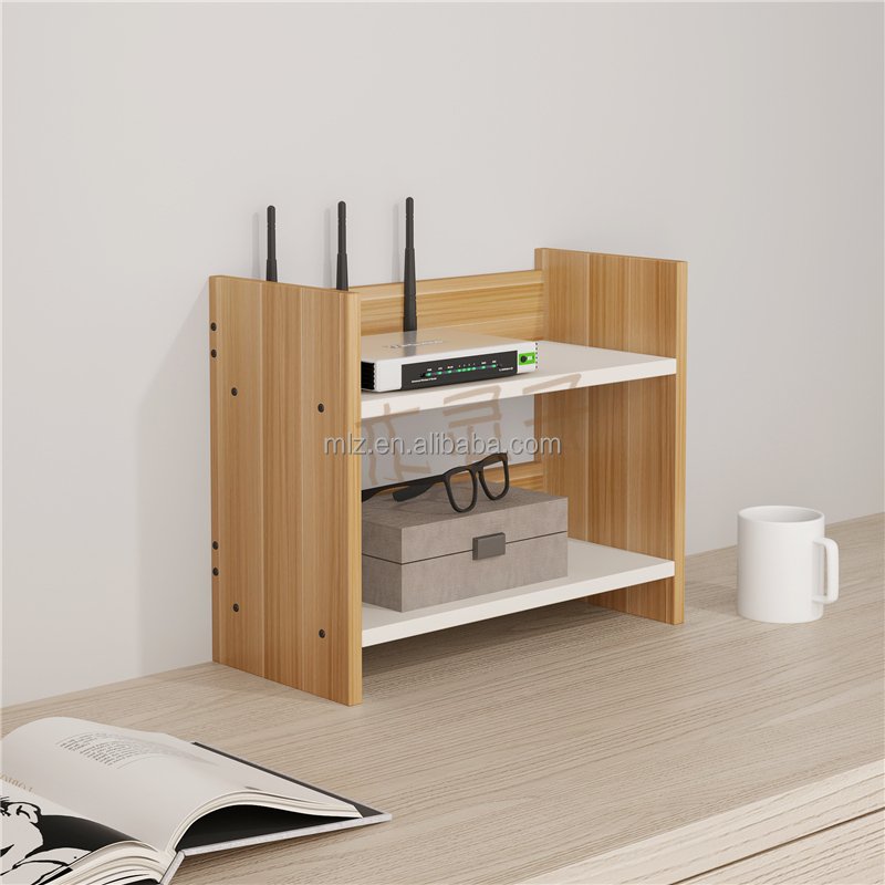 Wood Desktop Storage Organizer Display Rack Counter Top Bookcase Dark Gray