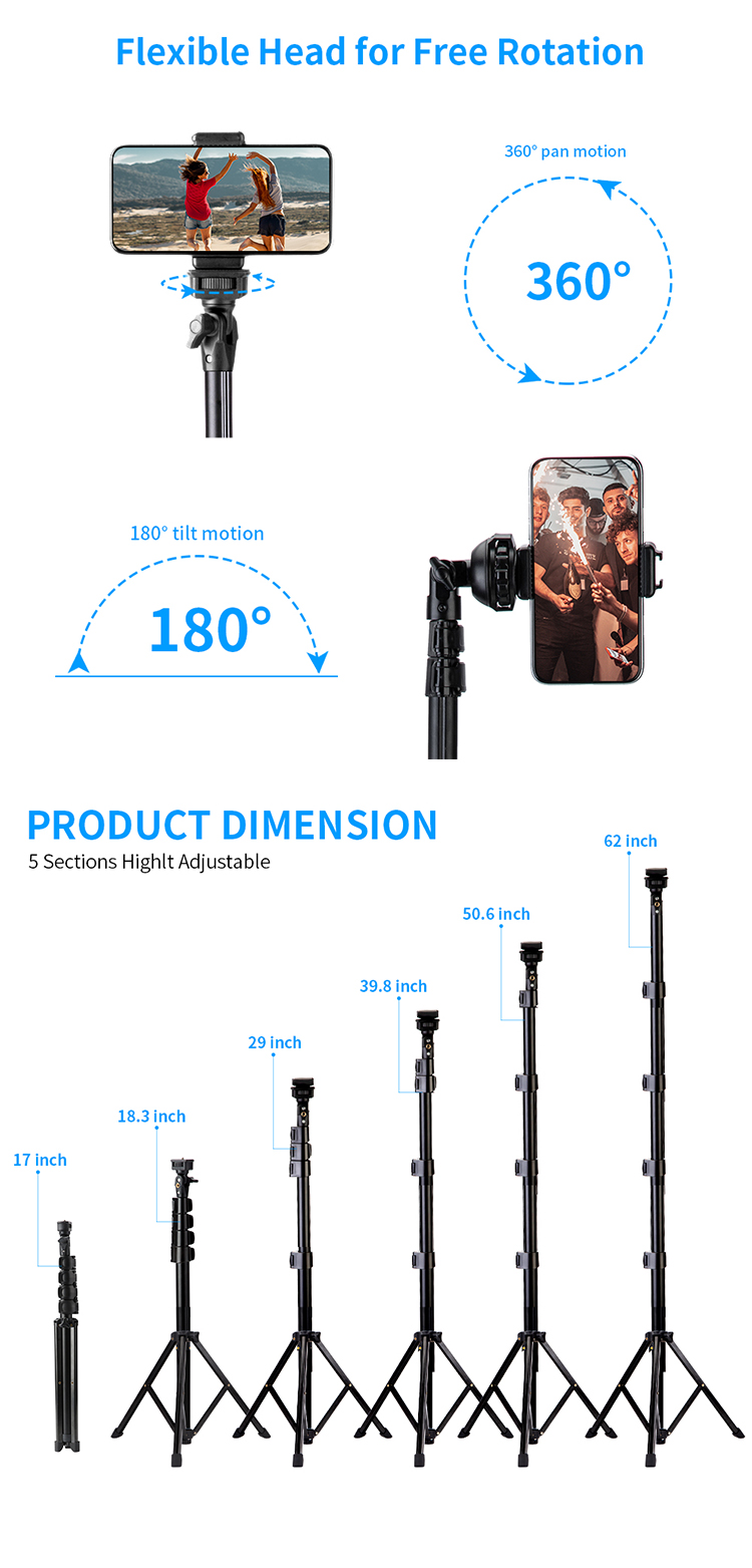 Digital 360 Rotating Horizontal Stabilizer Dslr 2m Video Holder 3110 Mobile Stand Professional Camera Selfie Tripod detail