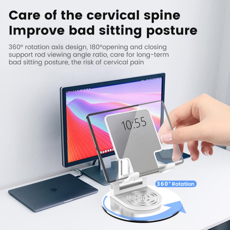 Hot Selling Portable Foldable Aluminum Phone Stand Adjustable Desktop Holder Stable Base Universal Mobile Bracket product view