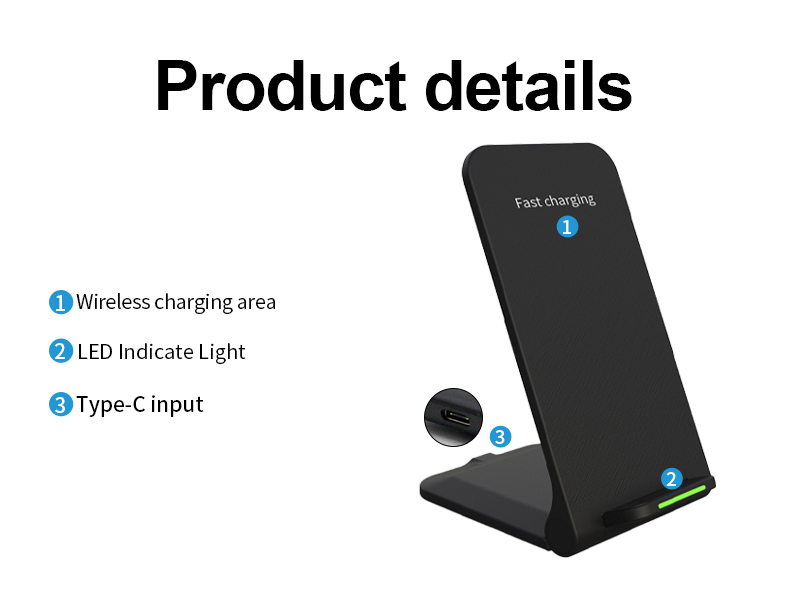 Foldable Wireless Charger Stand 15W Desktop Wireless Charger With Stand Function Wireless Charger Pad Fast Charging detail