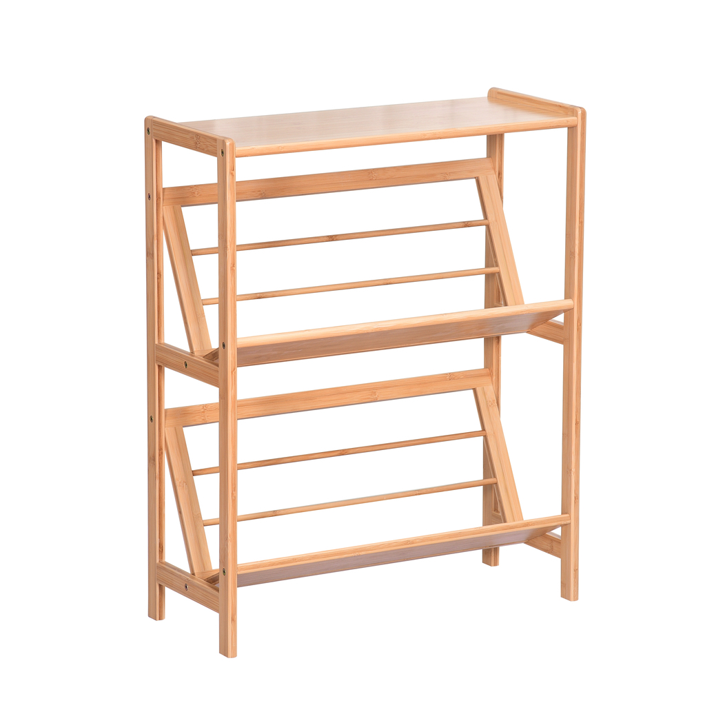 Customized Cheap Natural Bamboo Living Room Corner Expandable Modern Minimalist Bookshelf Storage Rack detail