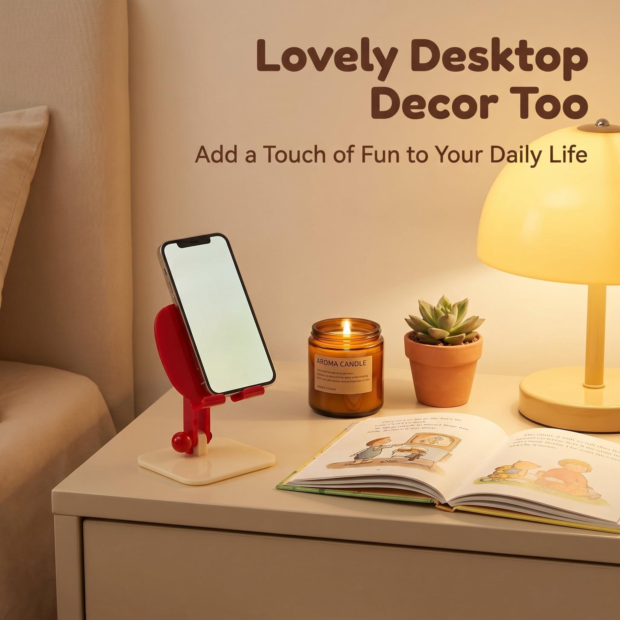 Factory Customization Acrylic Red Apple Phone Holder Adjustable Foldable Universal Phone Tablet Stand for Home Office Gift product view