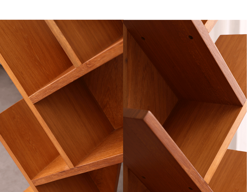 HOSTK Home Office Multi Tiers Natural Multiple Customization Desktop Bookcase Storage Adjustable Bookshelf Bamboo product view