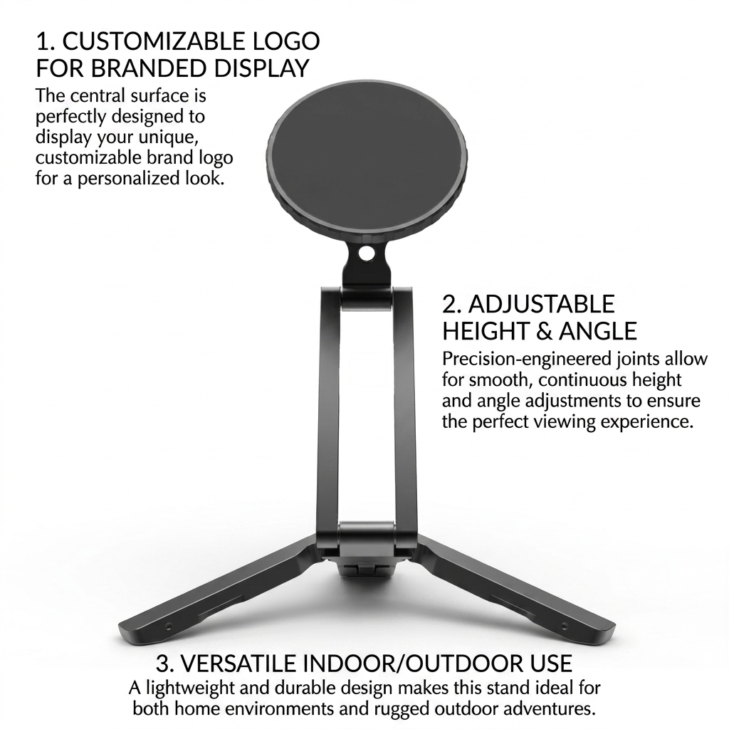 Aluminum Alloy Handheld Desktop Multi-Function Magnetic Folding Tripod Phone Holder for Outdoor Sandbeach Desk Office detail