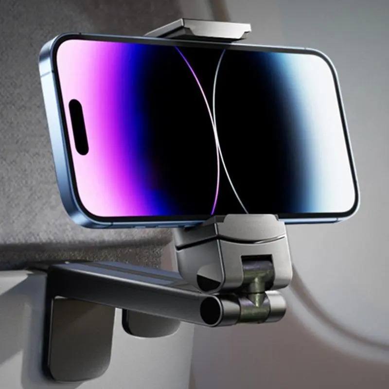 Universal in Flight Travel Phone Holder Hands-free 360 Rotation Airplane Clip Fix Foldable Portable ABS Mobile Phone