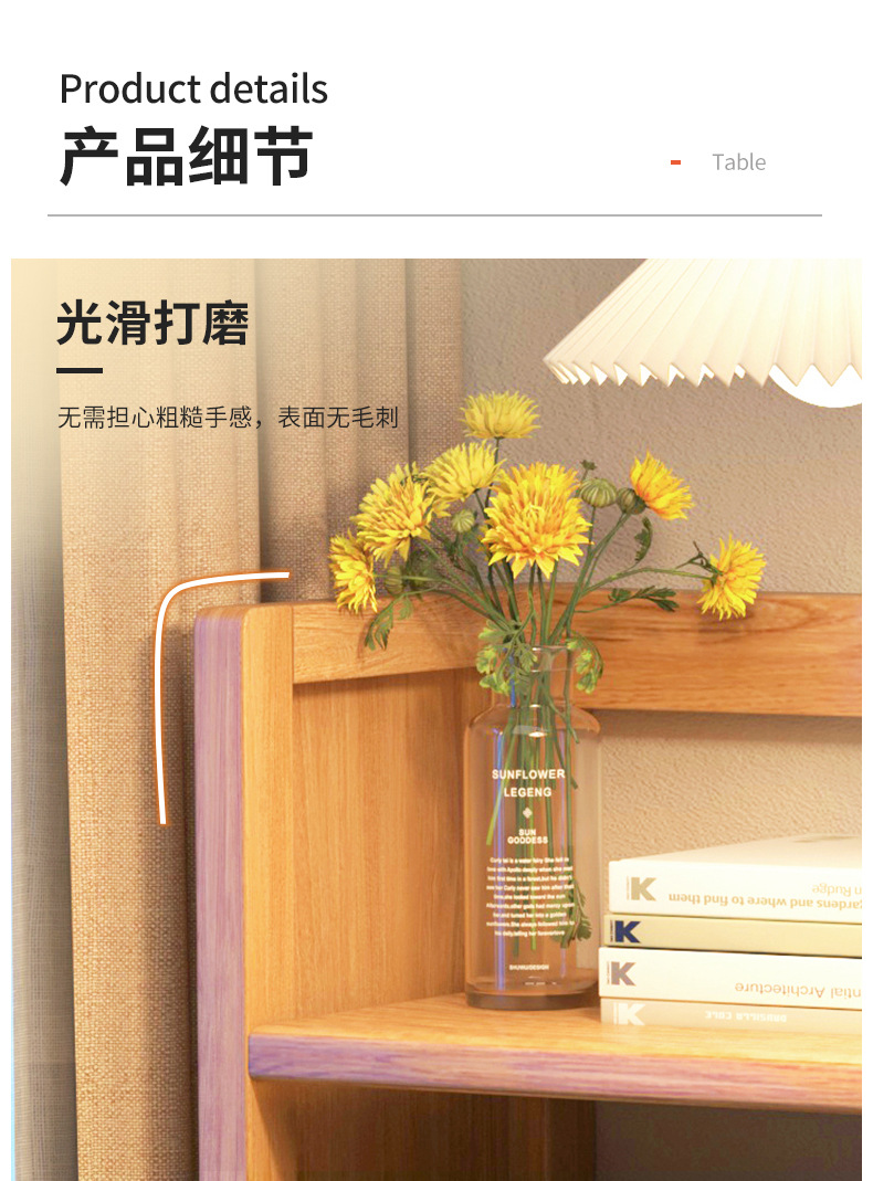 Simple Wood Desktop Bookshelf for Dormitories Multilayer Home Storage Rack Drainage for Students' Desk Arrangement Dinnerware detail