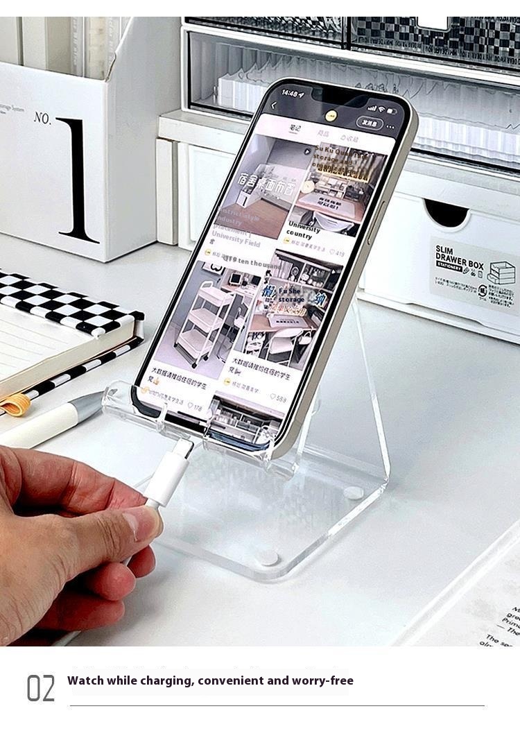 Transparent Acrylic Display Stand Creative Desktop Cross-Border Design Wholesale Enterprise Advertising Customization for Phone detail