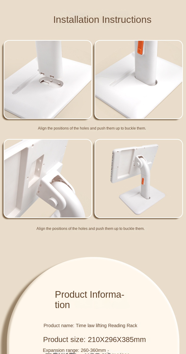 Adjustable Plastic Pin-Card Desktop Reading Rack Multi-Function Self-Discipline Bookshelf for Students Children Bookends detail