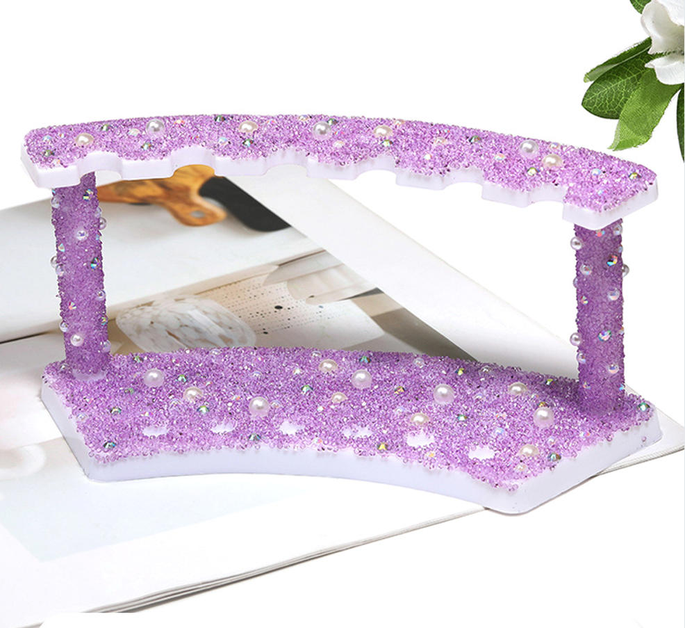 New Reviright Heavy Industry Sugar Plastic Acrylic Square Pen Holder Fine Sparkling Full Diamond Beaded Display Customizable detail