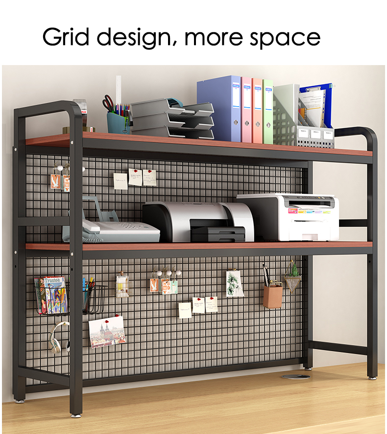Custom Desktop Bookshelf With Grid Storage Shelves Desktop Multilayer Shelves Student Computer Desk Rack Bookcase detail