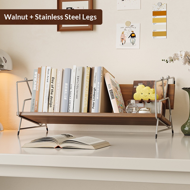 American Style Steel Desktop Bookshelf Student Dormitory Desk Storage Rack Office Desk Organizer Bookcase Display Home Furniture product view