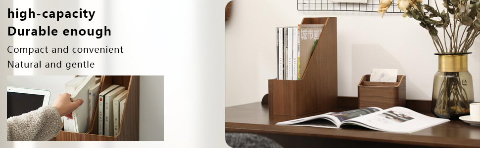 Natural Wooden Bookshelf Home Office Sturdy High-Capacity Storage Shelf Durable Modern Design Tabletop Mount 1-Tier detail