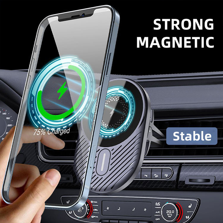 15W Electric Flexible Magnetic Wireless Car Charger Type-C Port Multi-Protection Air Vent Mount Phone Holder IPhone15 product view