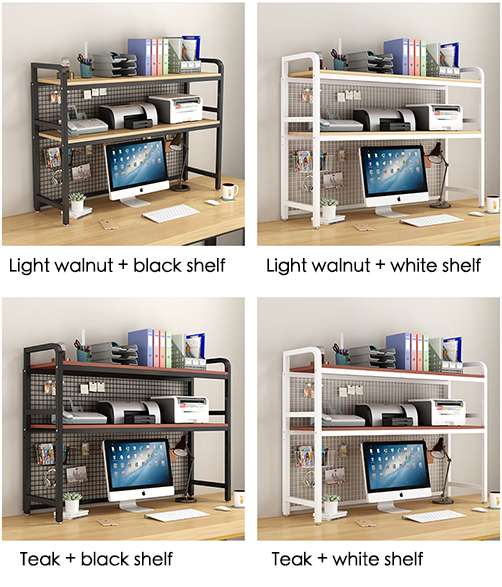 Custom Desktop Bookshelf With Grid Storage Shelves Desktop Multilayer Shelves Student Computer Desk Rack Bookcase detail