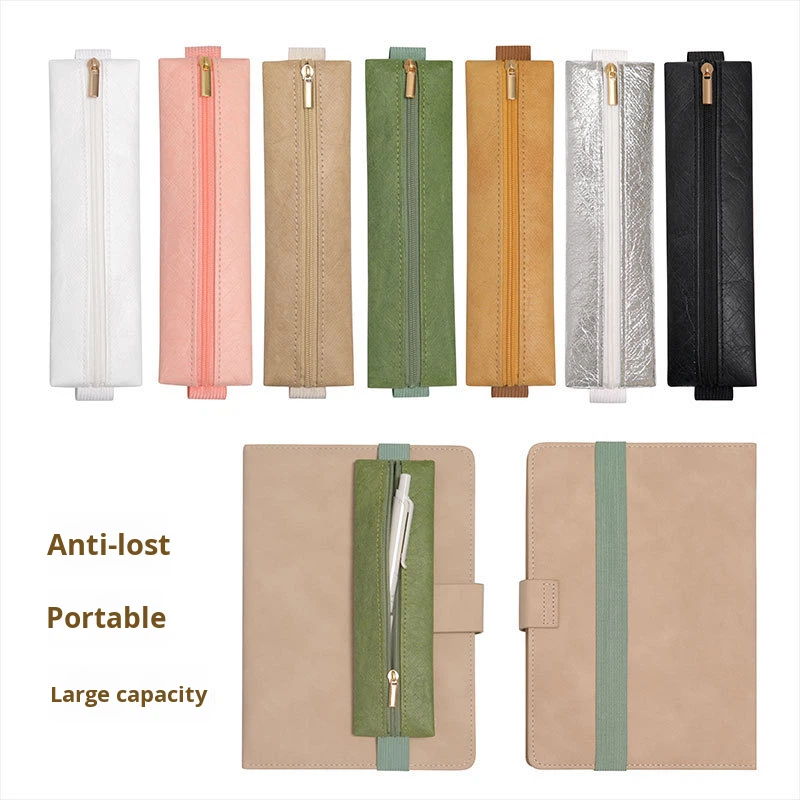 GF/OEM GFS-5132 Pencil Case Elastic Band Notebook Pen Holder Portable Dupont Paper Zipper Waterproof School Office Use 19.5x5cm product view