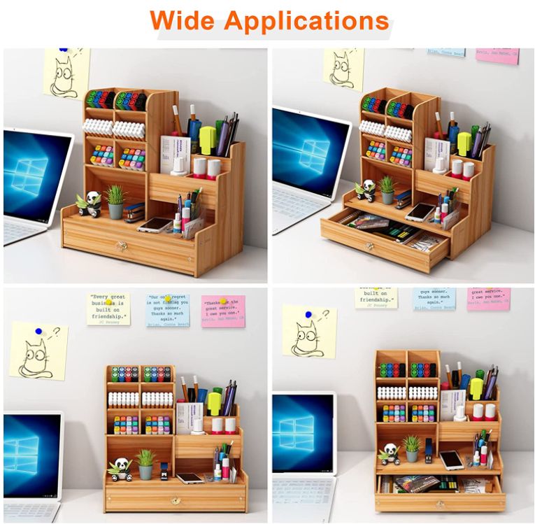 Creative Multi-Functional Pen Holder Desk Organizer Storage Box Modern Student Desktop Pen Rack Office Supplies detail