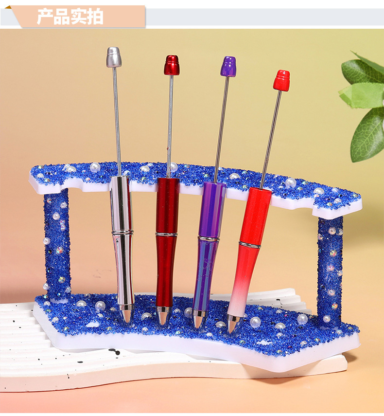 New Reviright Heavy Industry Sugar Plastic Acrylic Square Pen Holder Fine Sparkling Full Diamond Beaded Display Customizable product view