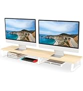 Wood Desktop Shelf for Top Desk 2-Tier Adjustable 360 Rotating Bookshelf Organizer Freestanding Stackable Shelves Baby Room product view