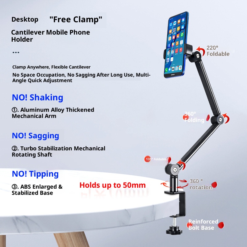 Mobile Phone Swivel Stand Tablet Adjustable Floor-mounted Cantilever Stand 360-degree Rotation Adjustable Lazy Chair Stand product view