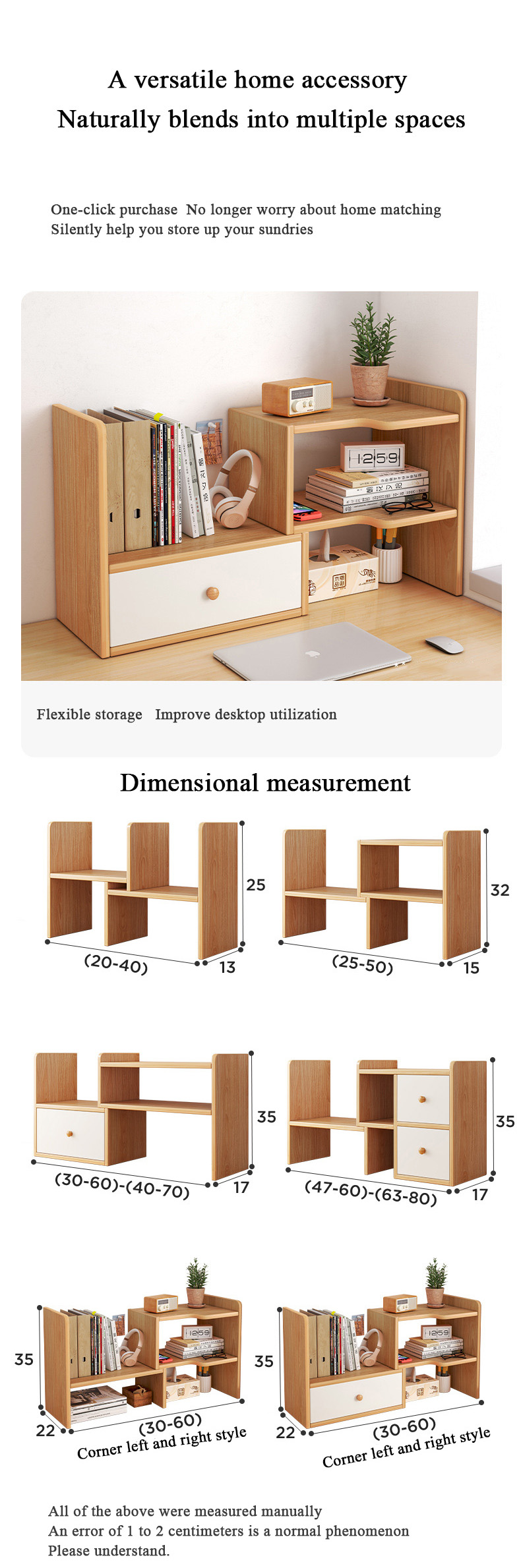Wholesale Estanteria En Escritorio Wooden Office Desk Desktop Bookshelf Desktop Storage Rack Multi-layer Small Storage Cabinet detail