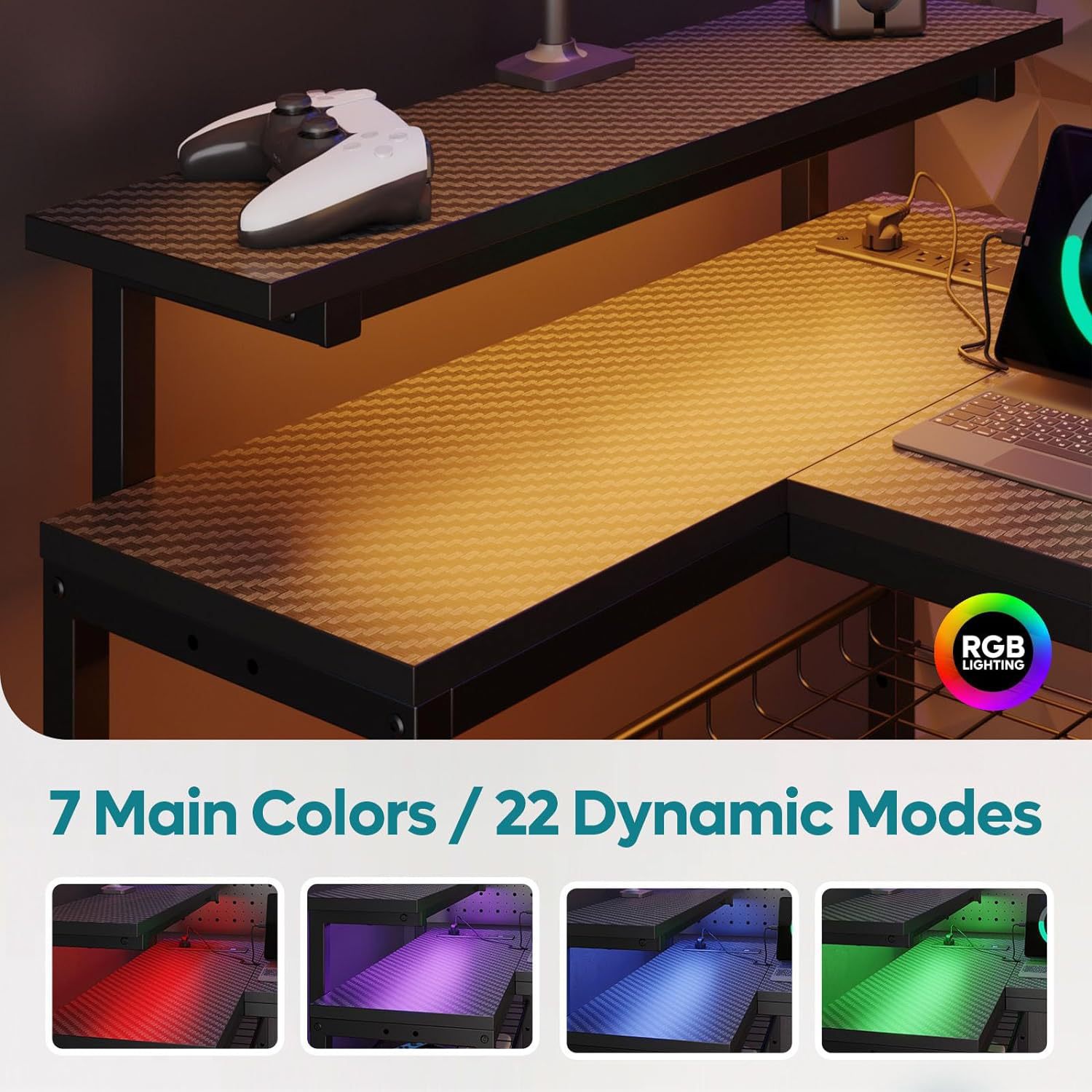 Integrated Office Corner L-Shaped E-Sports Desk Double Bookshelf Desktop with Metal Bookshelf for Household Use detail