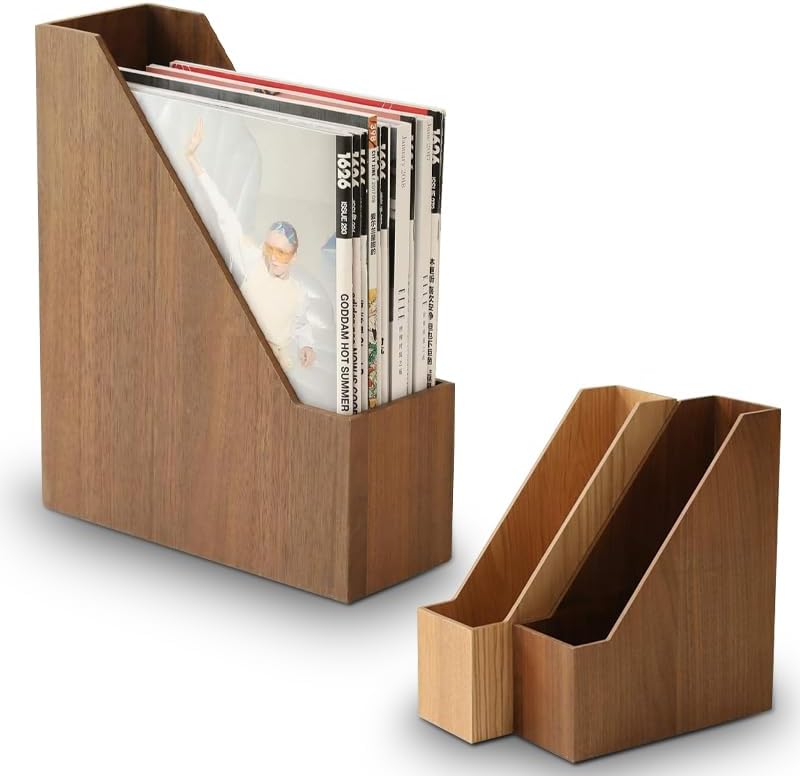 Natural Wooden Bookshelf Home Office Sturdy High-Capacity Storage Shelf Durable Modern Design Tabletop Mount 1-Tier product view