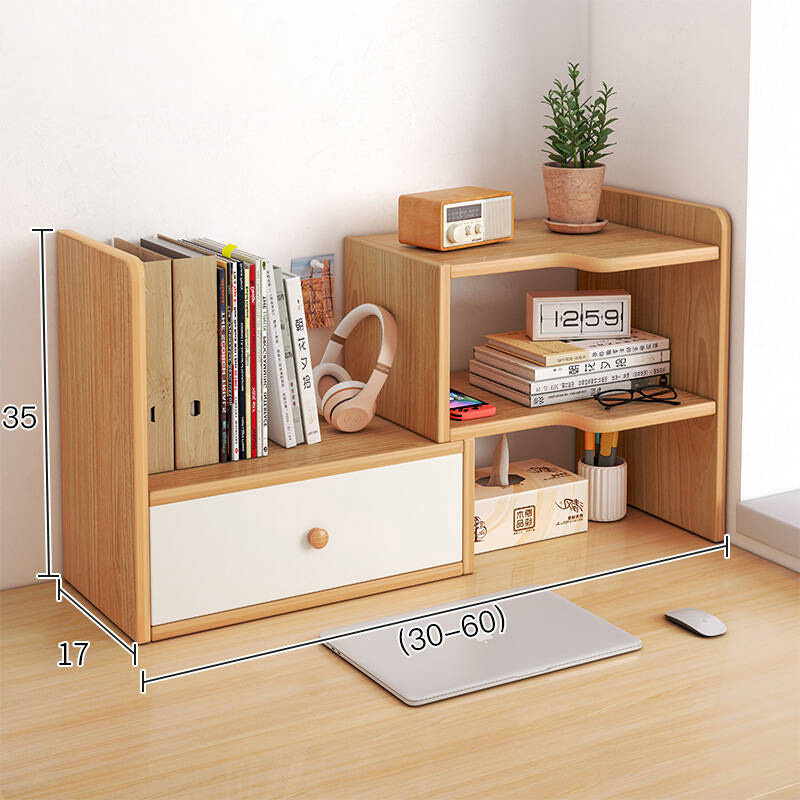 Wholesale Estanteria En Escritorio Wooden Office Desk Desktop Bookshelf Desktop Storage Rack Multi-layer Small Storage Cabinet