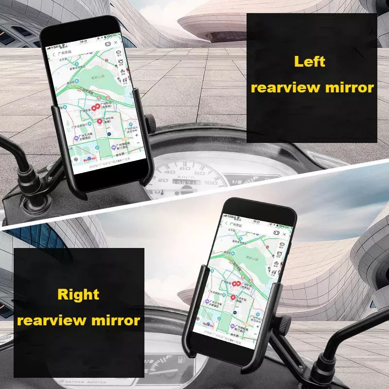 Aluminum Bike/Motorcycle Phone Mount Holder 360 Adjustable Flexible Handlebar Fix Universal Cell Phone Stand detail