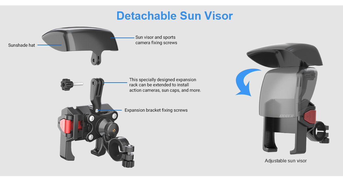Portable 360 Degree Rotatable Phone Stand Flexible ABS Mobile Holder One-Key Release Compatible Big Size Phone Sports Motorbike detail