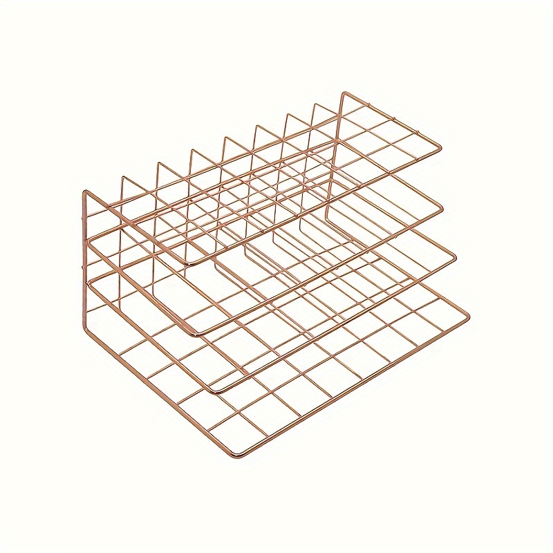 Three-Grid Metal Iron Art Desktop Bookshelf Multifunctional Magazine & File Storage Rack detail