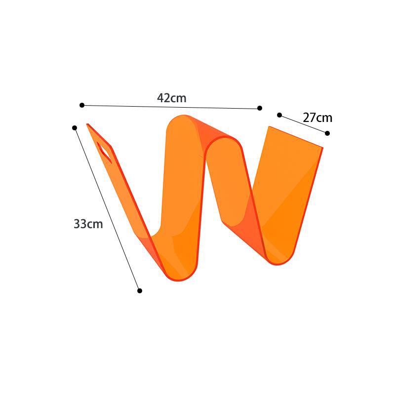 Modern W-shaped Acrylic Desktop Bookshelf Orange Refreshing Desktop Magazine Rack product view