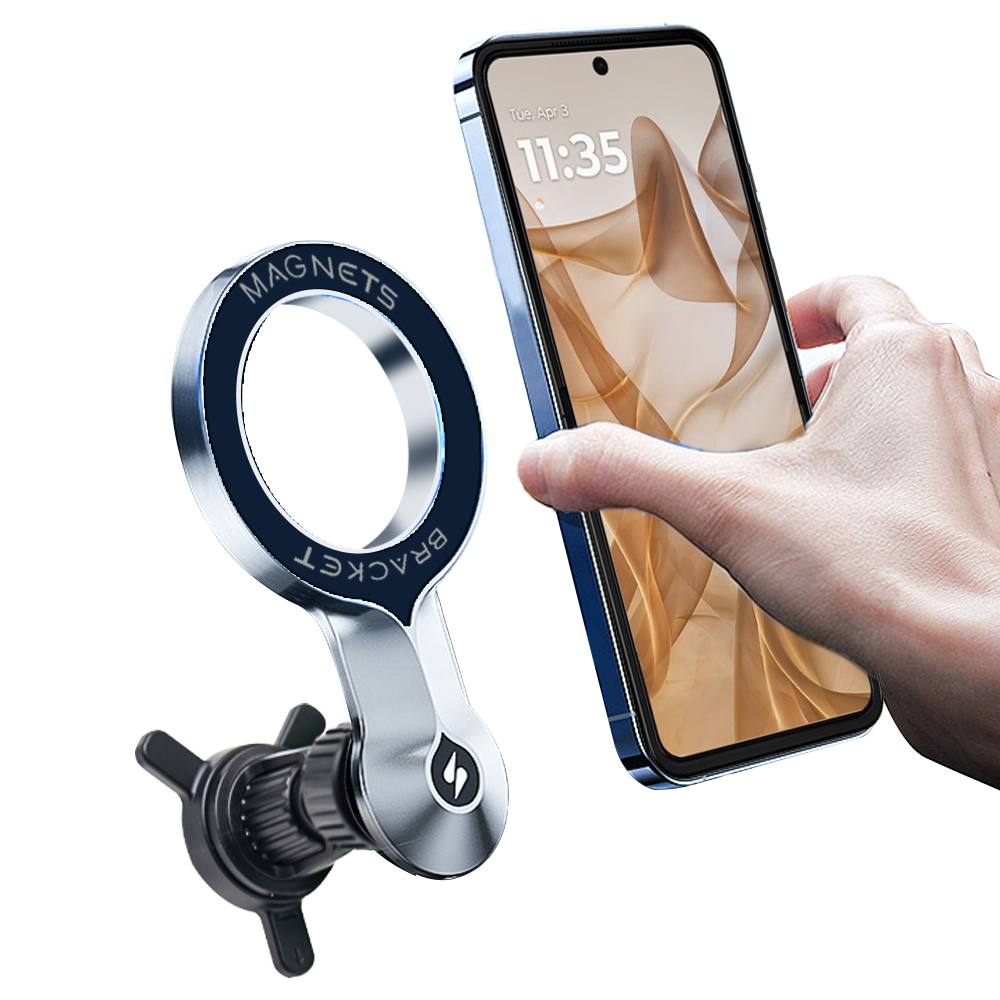 Universal Magnetic Car Mount Aluminium Alloy Phone Stand Compatible with Mobile Air Vent Car Holder Portable detail