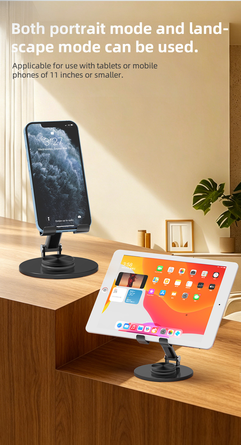 Anti-slip Foldable Aluminium Alloy Desk Phone Stand Tablet Holder Mobile Phone Holders with Adjustable Height detail