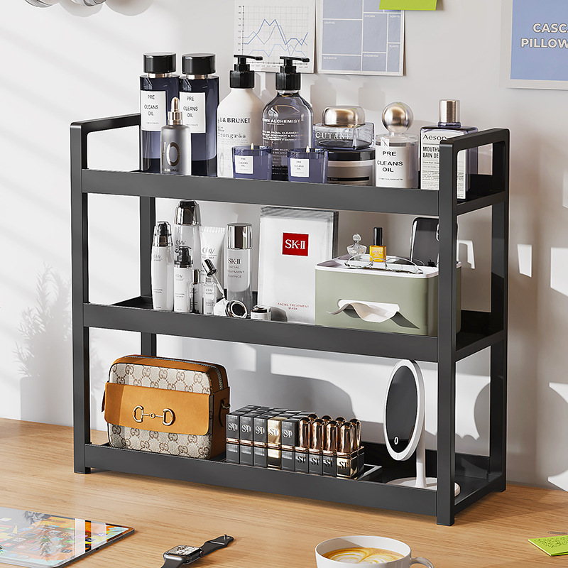 Desktop Shelf Three-Layer Standing Type Bookshelf Student Desk Storage Rack Office Computer Desk for Living Room product view